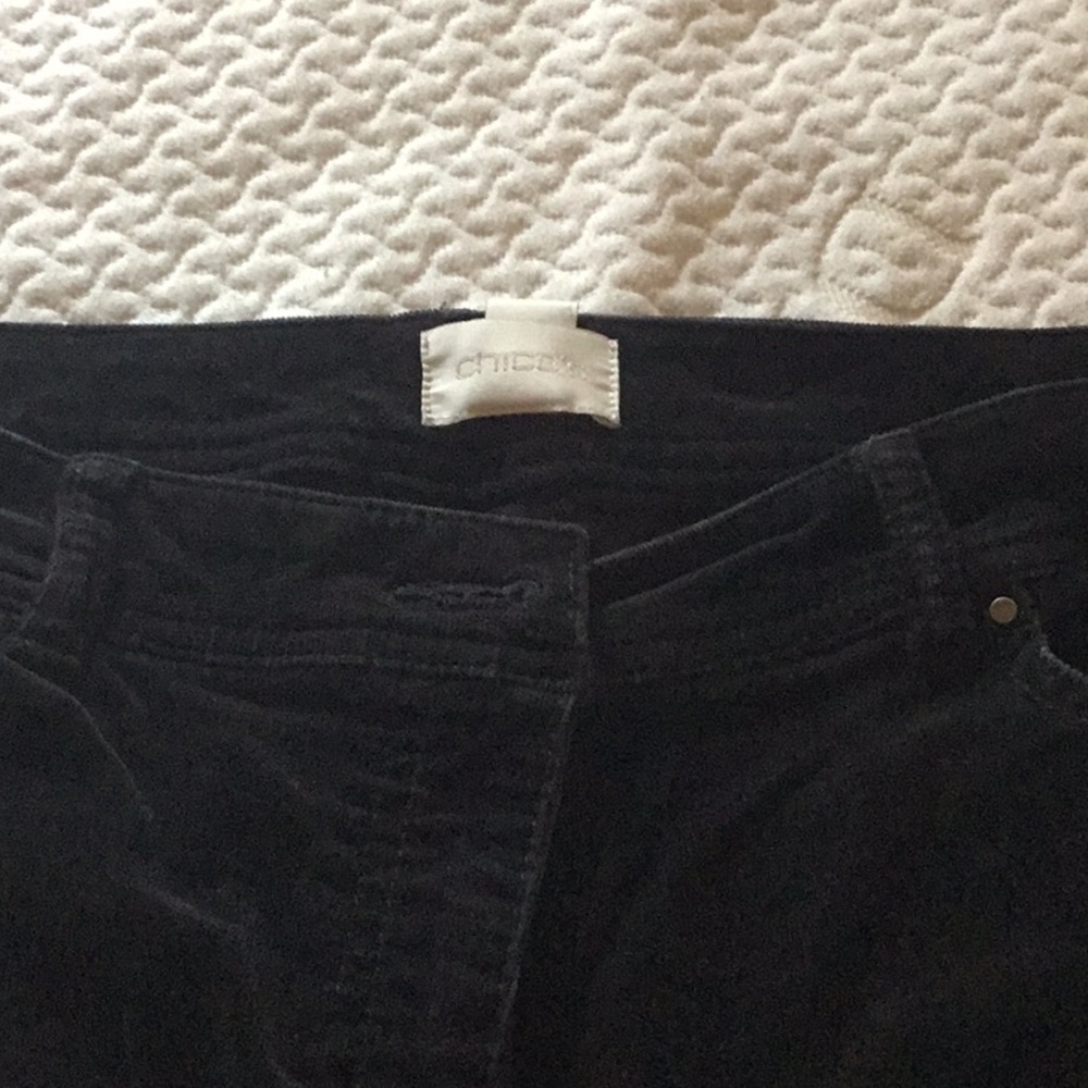 Chico’s Black straight legged woman’s corduroys